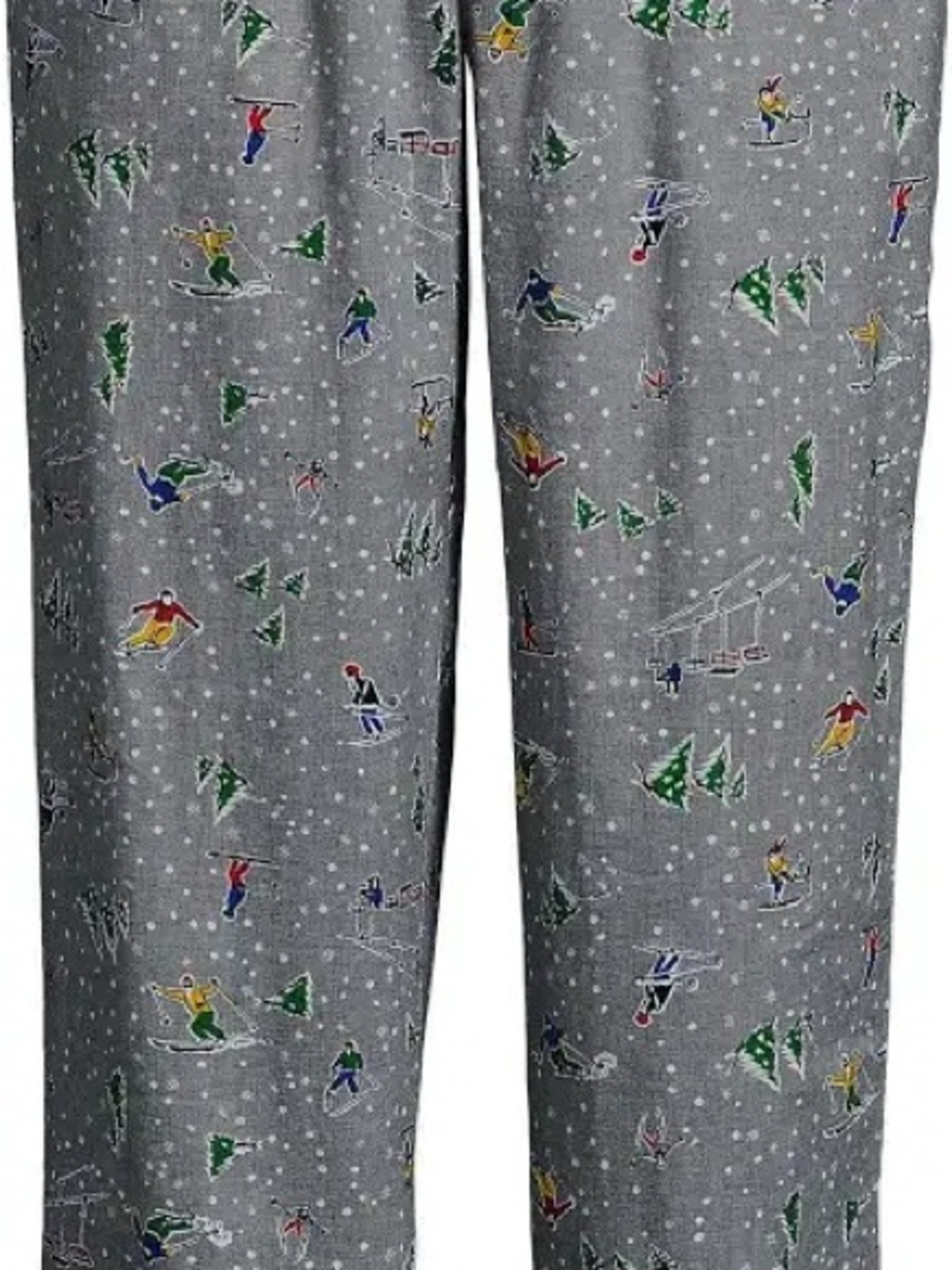 Land’s End Grey Ski & Tree Print Pajama Pants